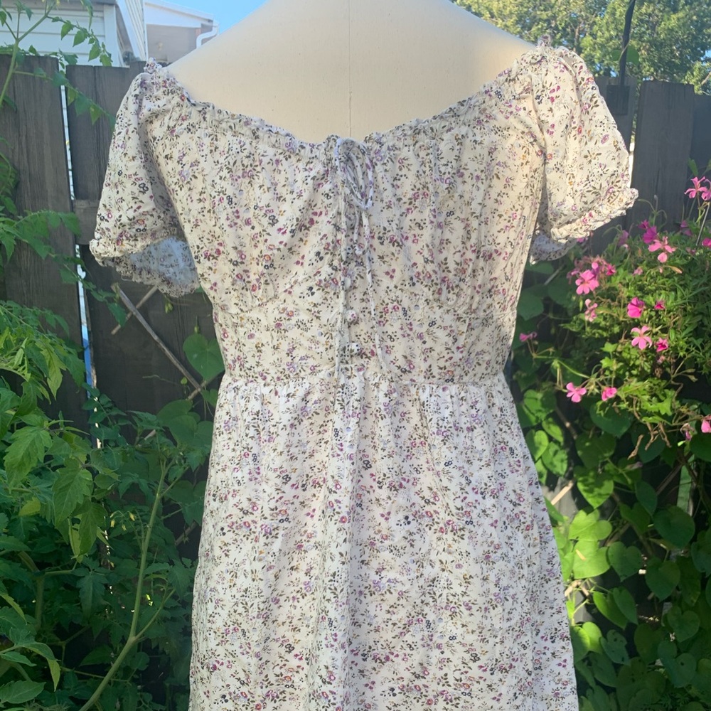 Mini flower-print dress